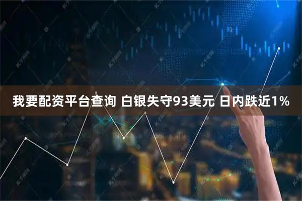我要配资平台查询 白银失守93美元 日内跌近1%